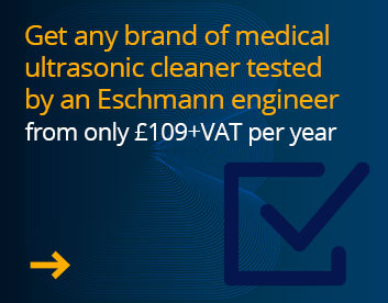 Get any brand os medical ultrasonic cleaner tested by an Eschmann engineer from only £65+VAT per year